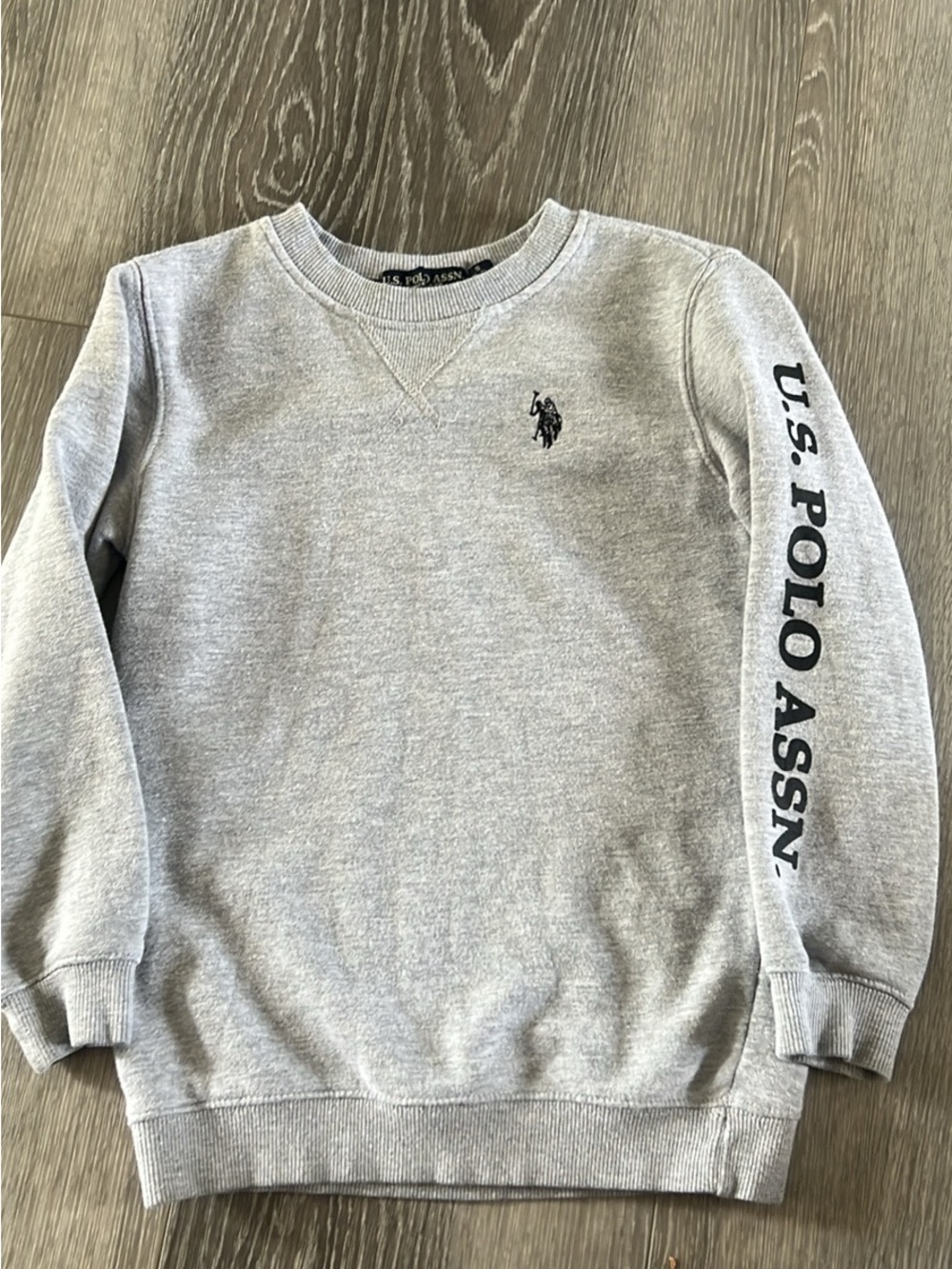 U.S. Polo Assn. Light Gray Crewneck Sweatshirt with Sleeve Logo
